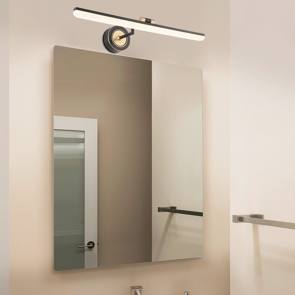 Vanity Light – Black/Gold Metal with Adjustable Light Bathroom
