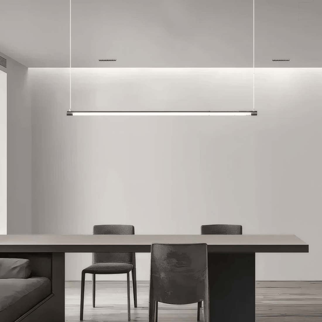 Minimalist Linear Black Pendant Light
