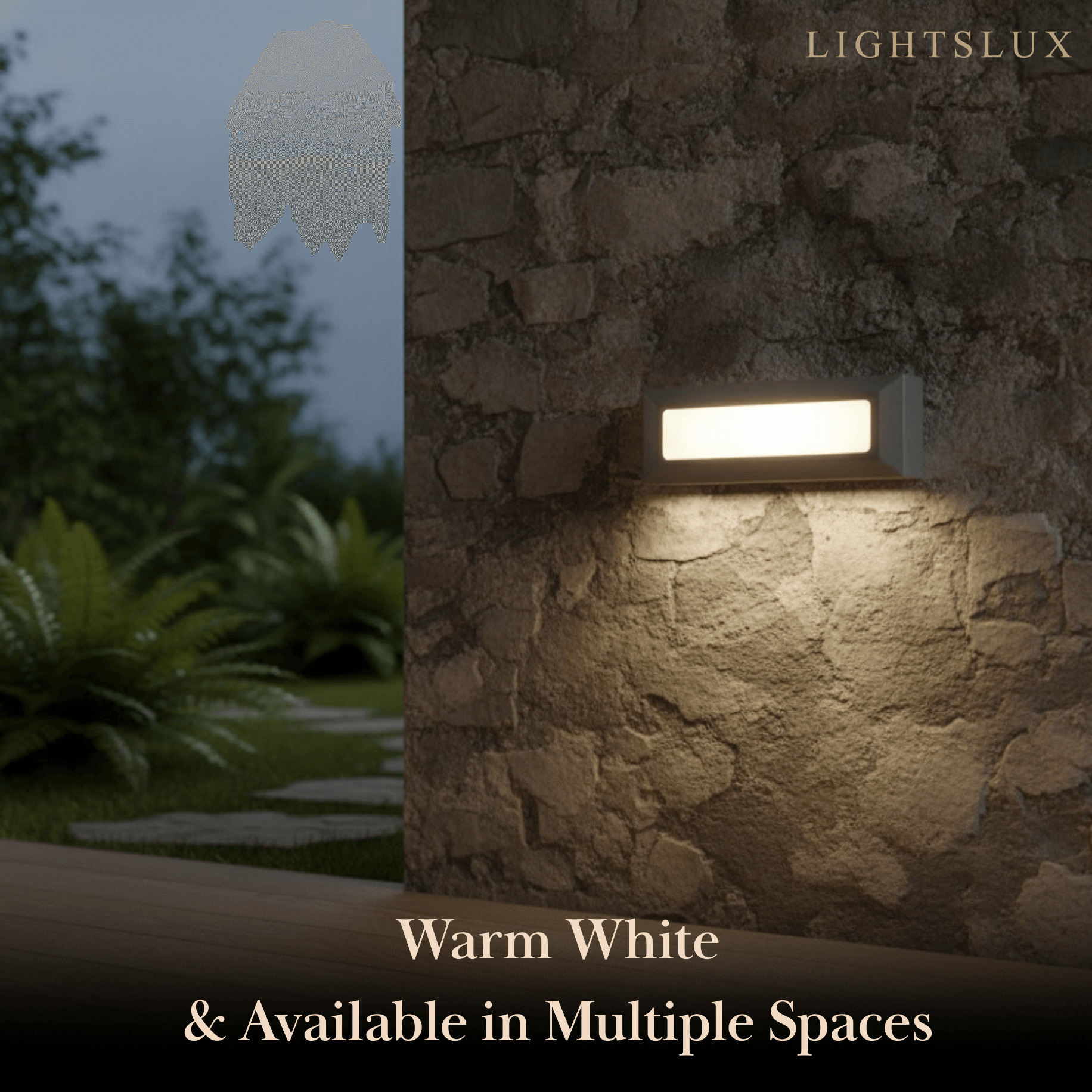 Arcato Minimalist Black LED Deck Step Light – Wall Light with Sensor for Stairs/Garden