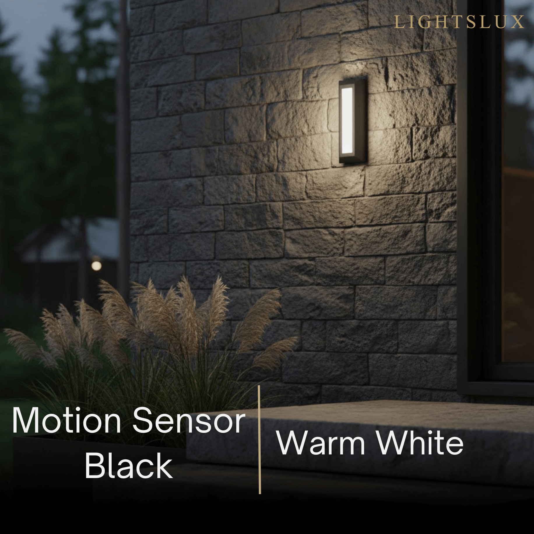 Arcato Minimalist Black LED Deck Step Light – Wall Light with Sensor for Stairs/Garden