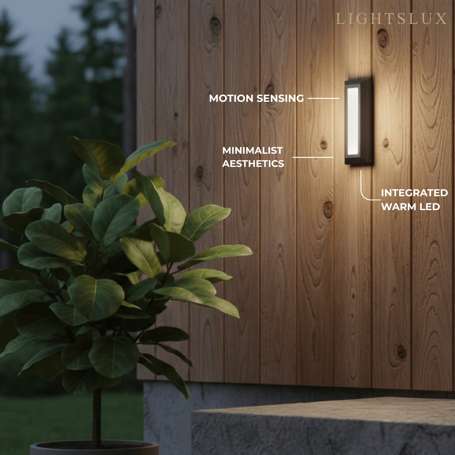 Arcato Minimalist Black LED Deck Step Light – Wall Light with Sensor for Stairs/Garden