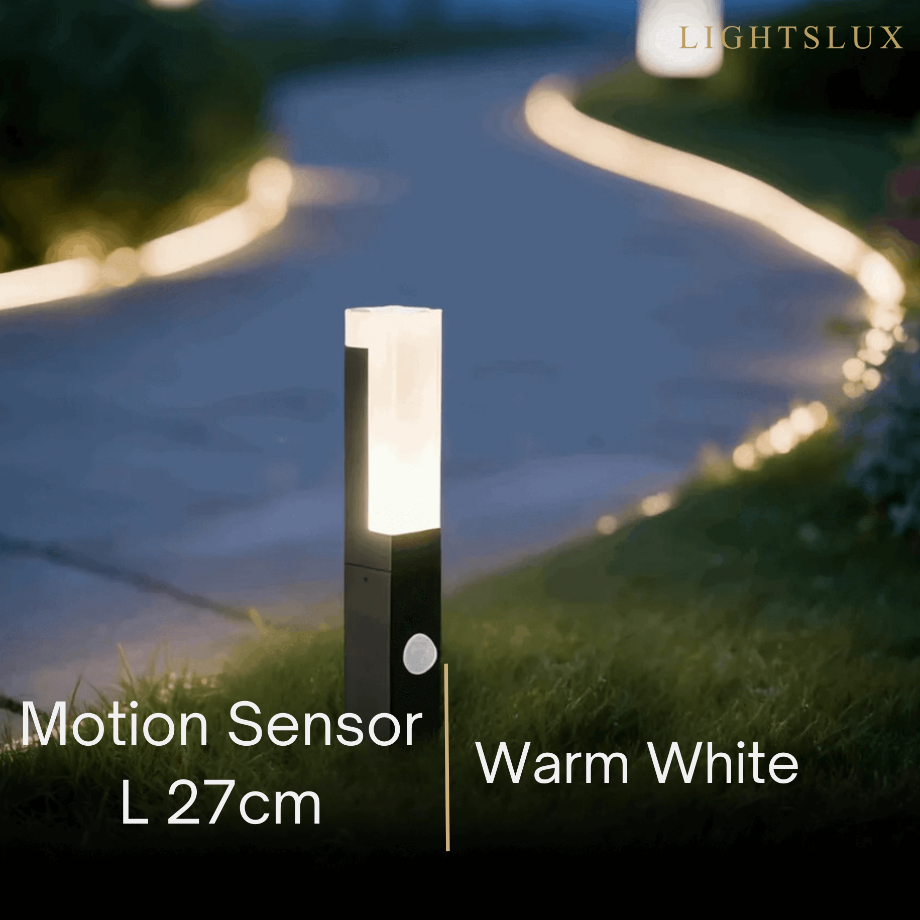 Arcato Modern Black LED Path Light – Outdoor Metal Sensor Lamp for Garden/Terrace