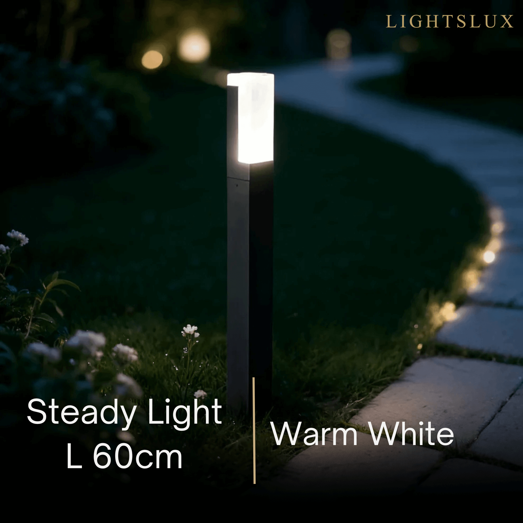 Arcato Modern Black LED Path Light – Outdoor Metal Sensor Lamp for Garden/Terrace