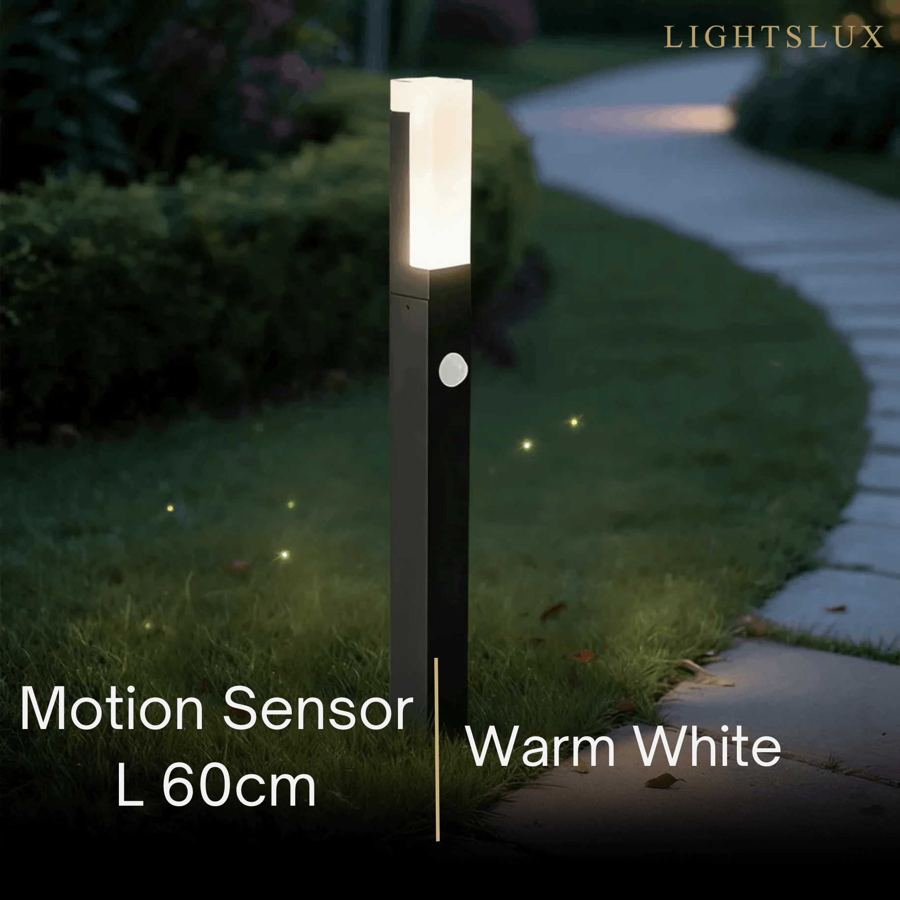 Arcato Modern Black LED Path Light – Outdoor Metal Sensor Lamp for Garden/Terrace