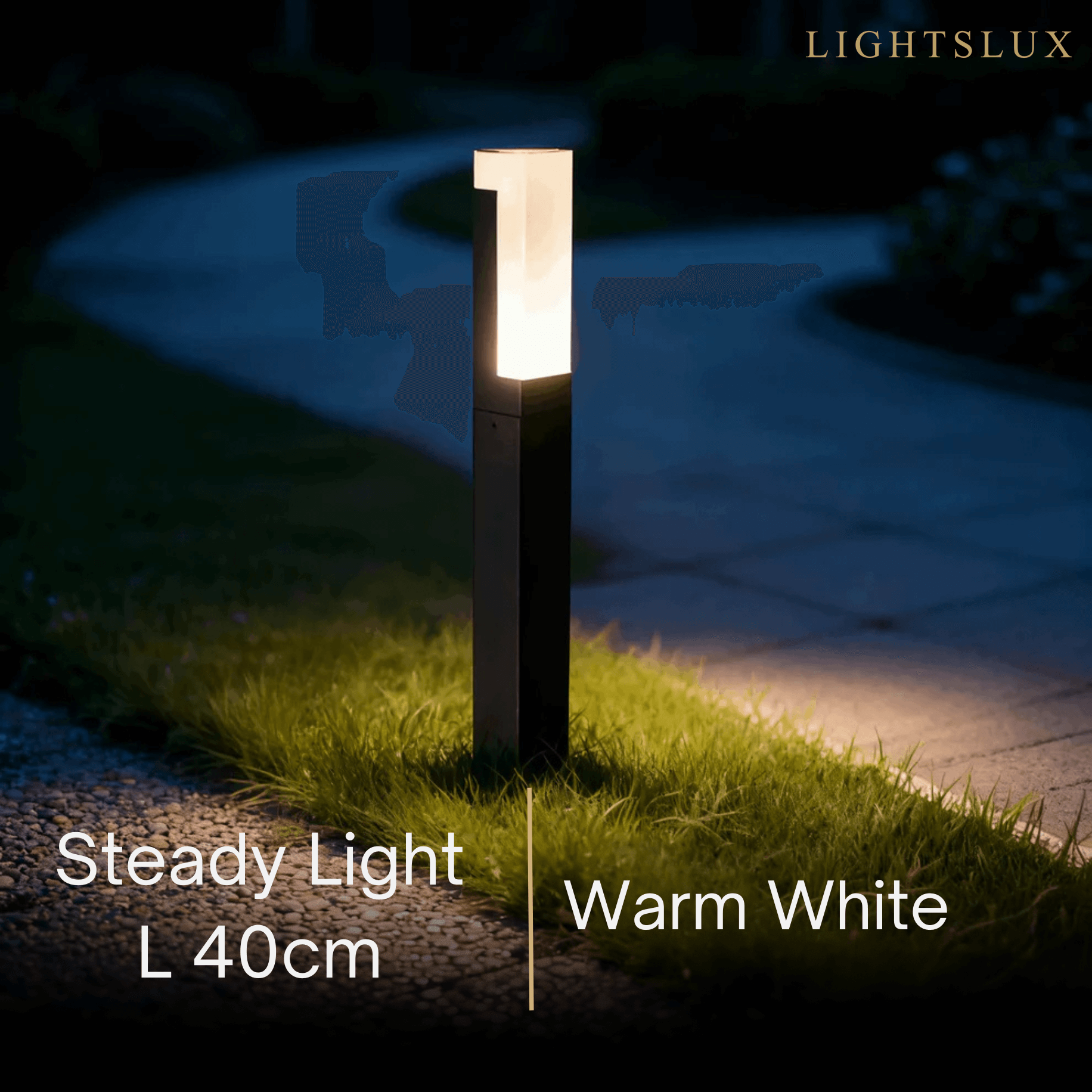 Arcato Modern Black LED Path Light – Outdoor Metal Sensor Lamp for Garden/Terrace