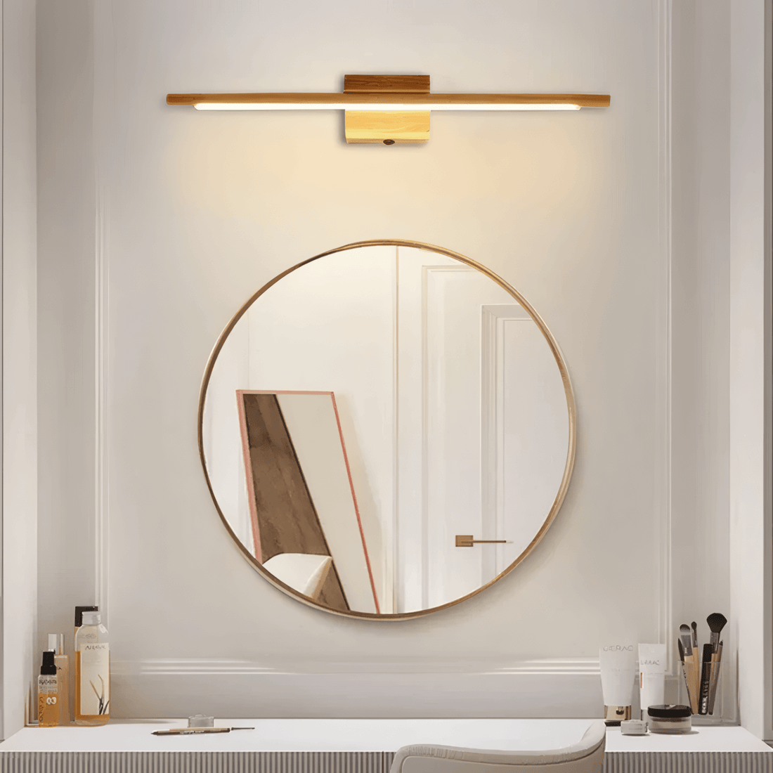 Minimalist Wood & Acrylic Wall Lamp - Linear Design for Bedroom