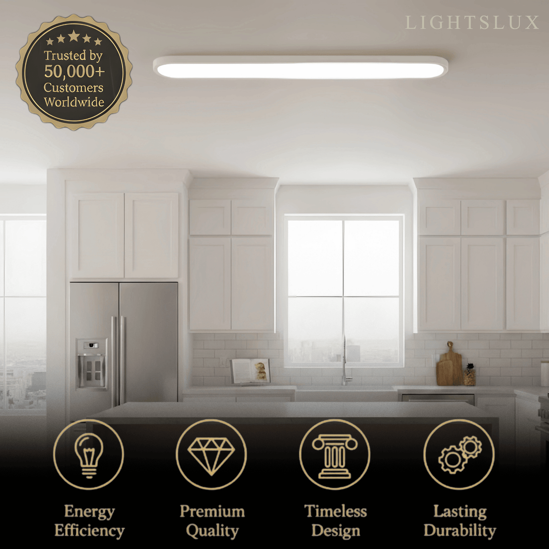 Arcato Minimalist White/Black LED Flush Mount Ceiling Light Living Room