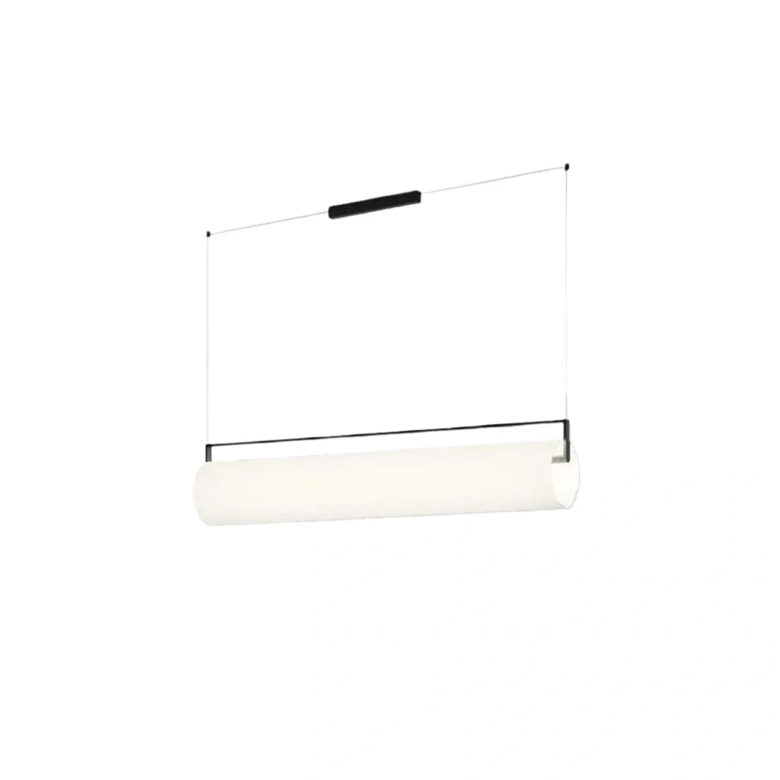 White Pendant Light – Cylindrical Metal & Acrylic Fixture