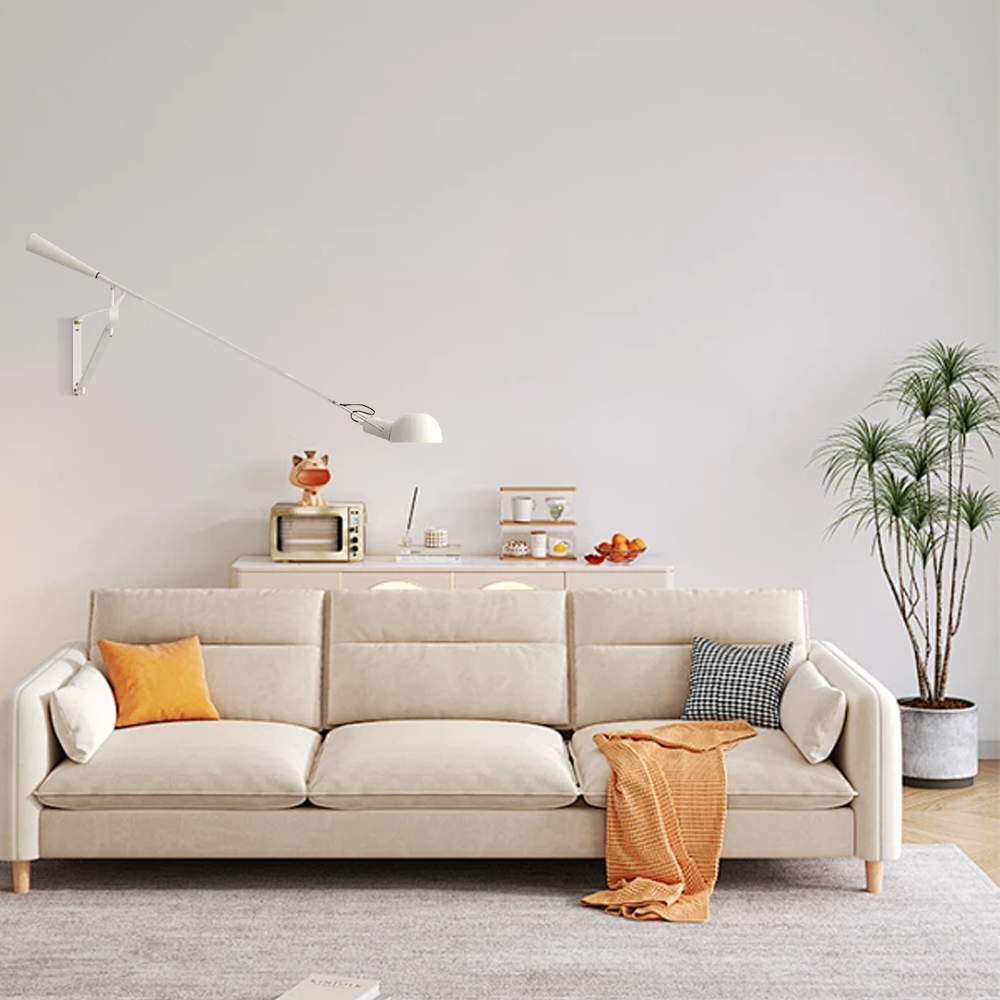 Modern White Swing - arm Wall Lamp Living Room
