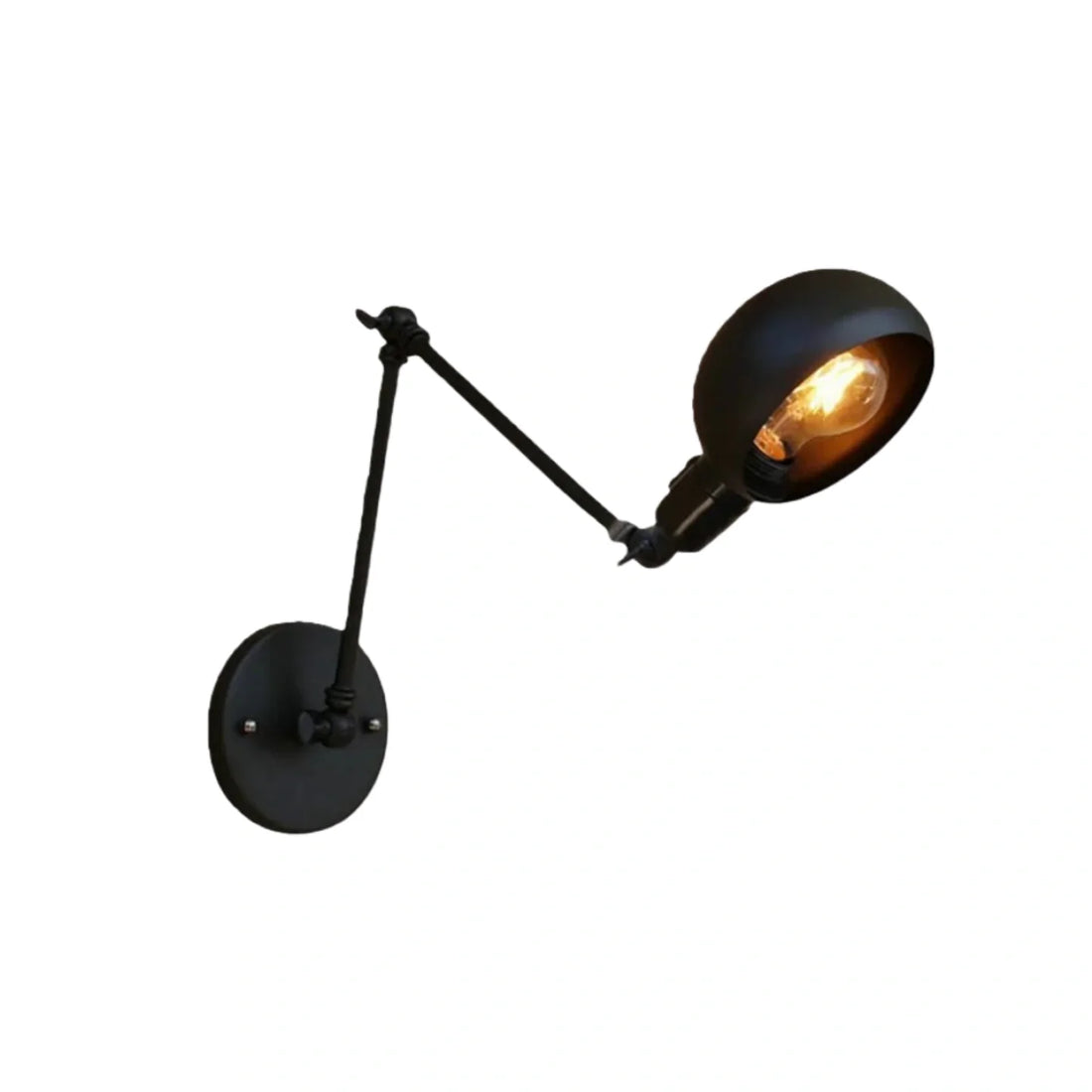Wall Lamp - Black Metal Dome (2 Sizes) for Bedroom