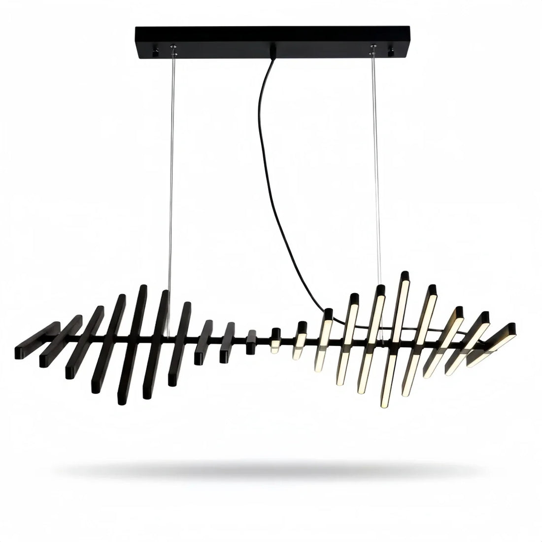 Arcato Modern Adjustable Stacked Pendant Light – Black Ash Iron Acrylic Aluminum for Kitchen Island