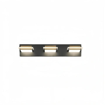 Arcato Modern 3-Light Bathroom Vanity – Cube Acrylic Shades on Matte Black & Gold Bathroom