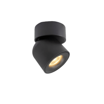 Arcato Modern Cylindrical Ceiling Light - Black/White Metal for Bedroom