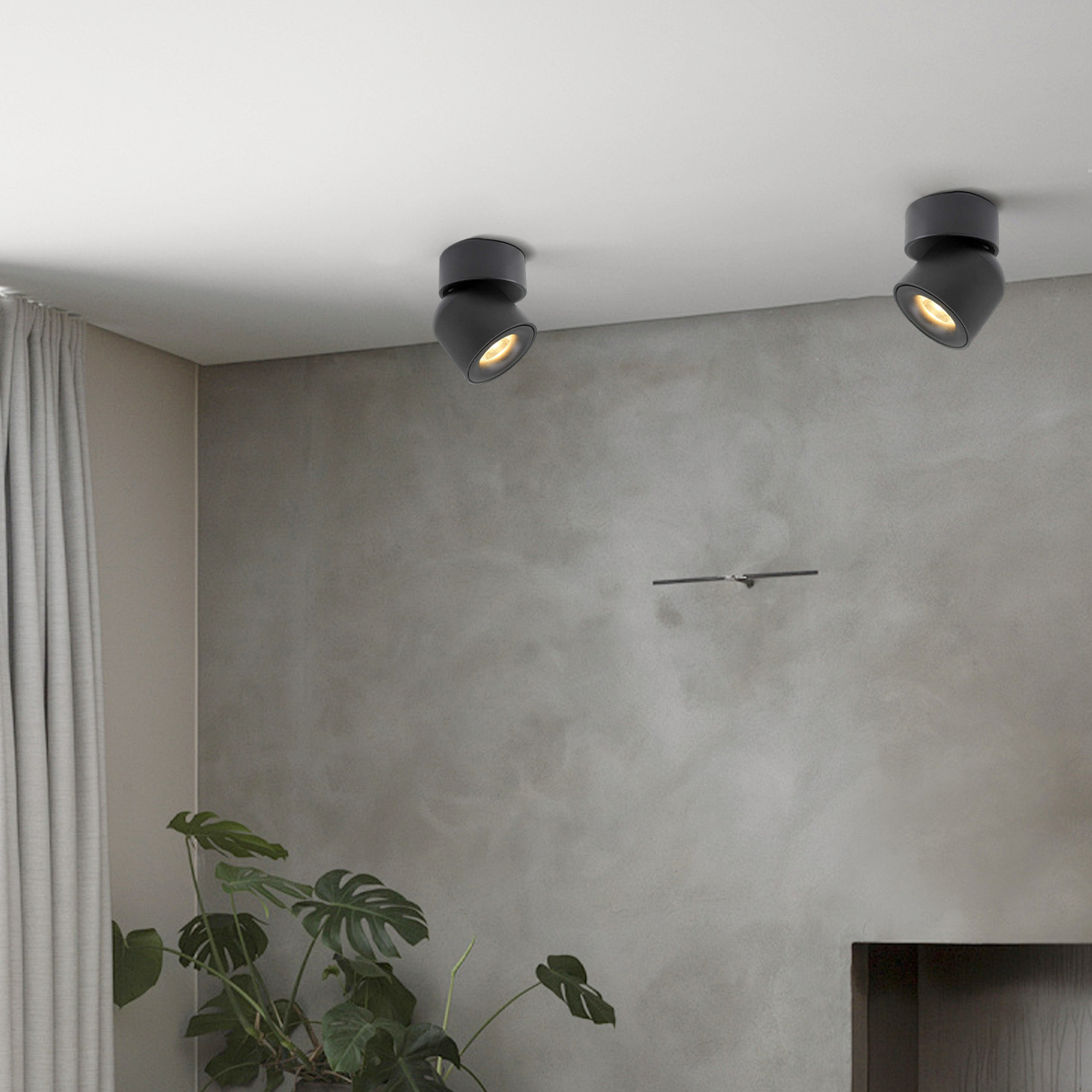 Modern Cylindrical Ceiling Light Black