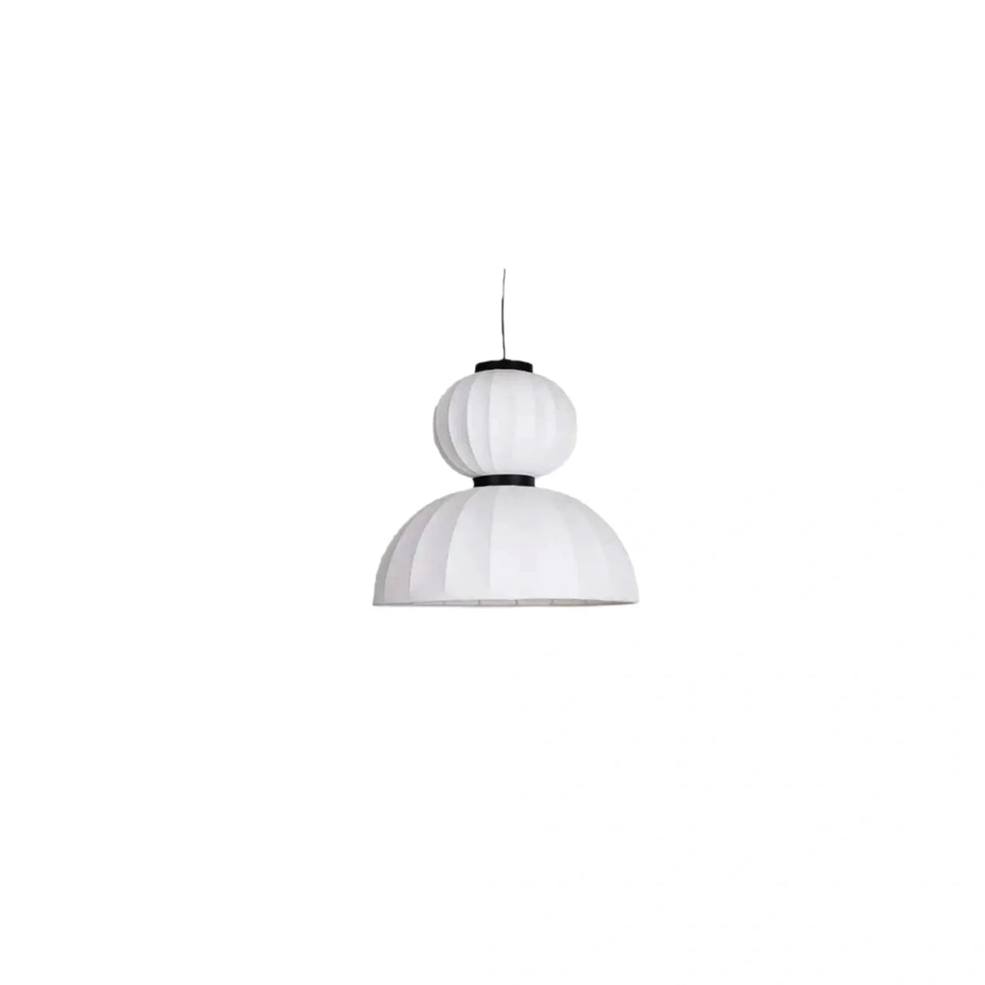 Pendant Light — White Artificial Silk & Metal with 3-Color