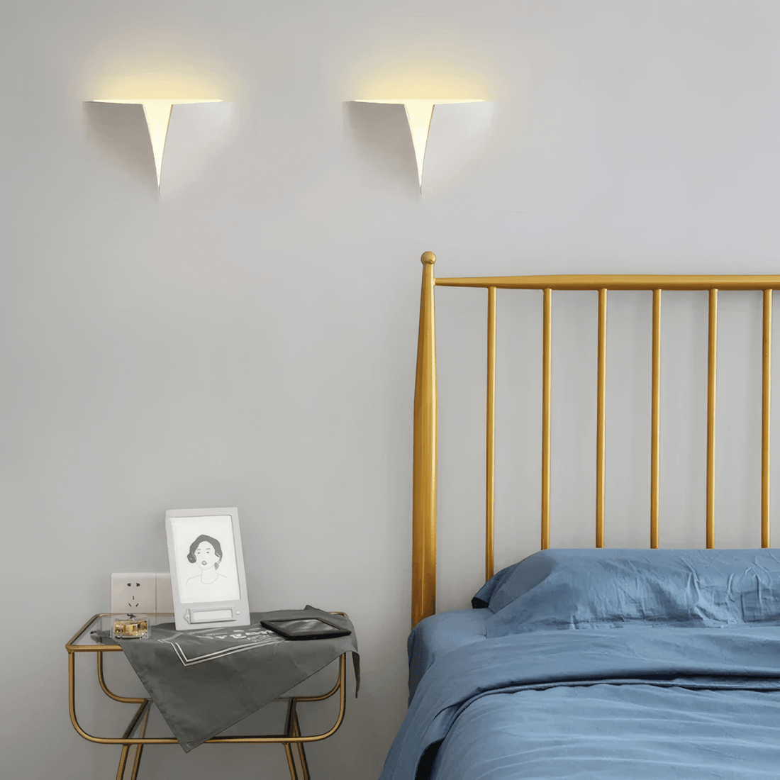 Art Deco Recessed Wall Lamp – White