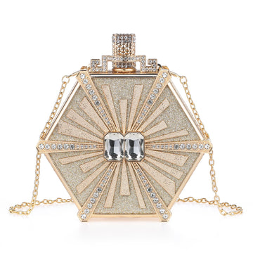 VAELON Luxury Rhinestone Perfume Bottle Handbag – Sparkly Evening Clutch & Shoulder Bag